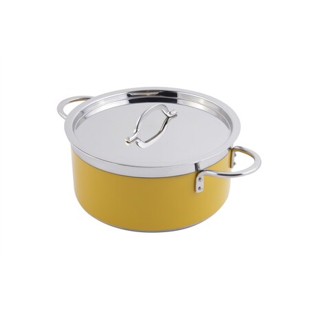 Bon Chef Classic Cntry French Col Pot W/Cover 9 3/8"Diax 4 3/8"H  4 Qt 9 Oz 60302YELLOW